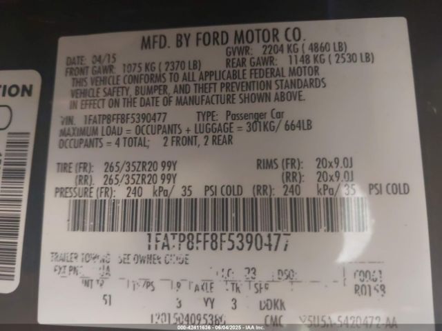 2015 FORD MUSTANG 1FATP8FF8F5390477 Photo 8