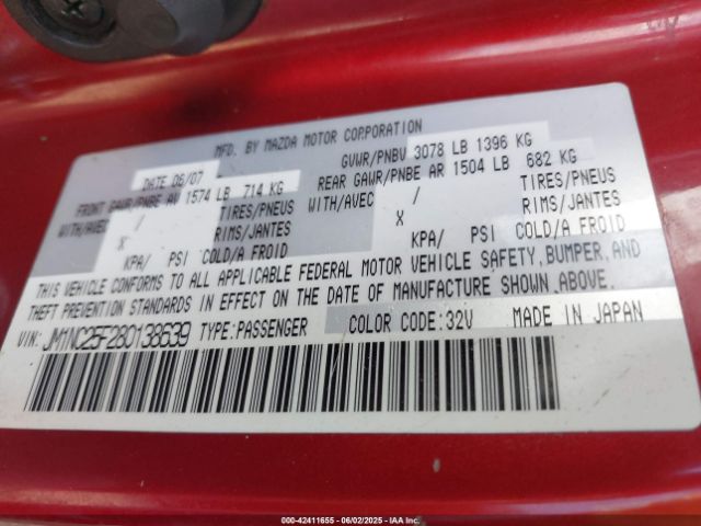 2008 MAZDA MX-5 JM1NC25F280138639 Photo 8