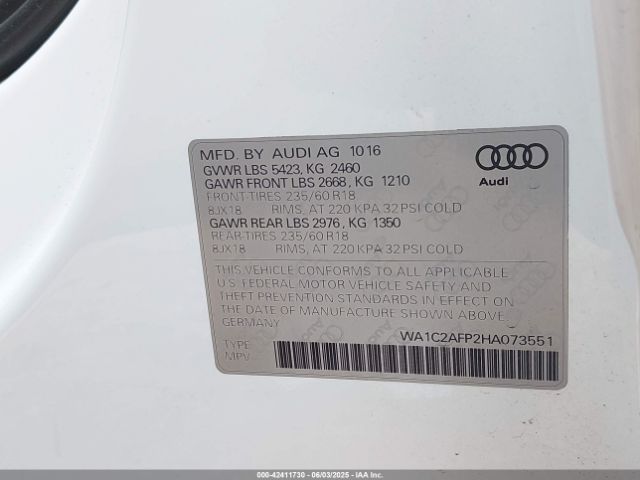 2017 AUDI Q5 WA1C2AFP2HA073551 Photo 8