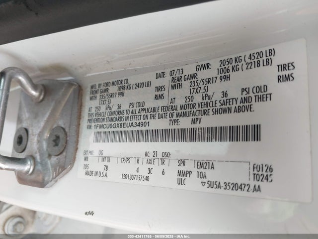 1FMCU0GX8EUA34901 Ford ESCAPE SE