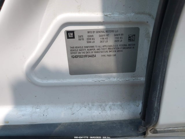 1G4GF5G31FF344254 Buick lfx