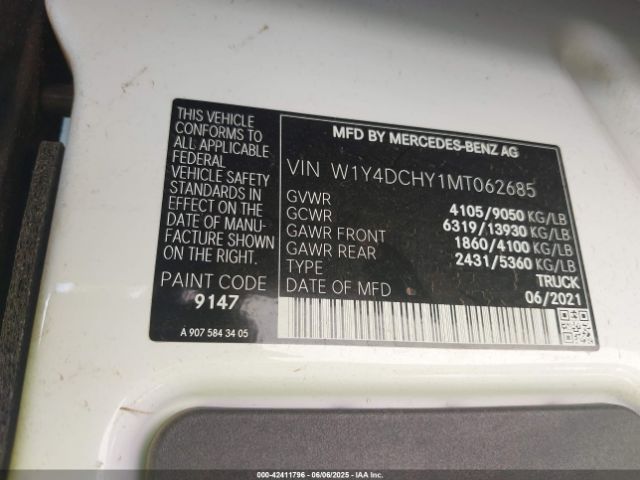 2021 MERCEDES-BENZ SPRINTER 2500 W1Y4DCHY1MT062685 Photo 8