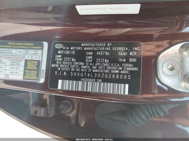 5XXGT4L30JG268095 KIA Optima Lx