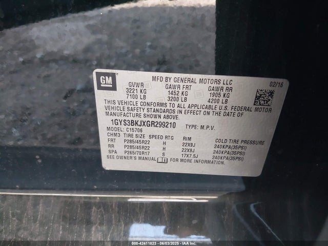 2016 CADILLAC ESCALADE 1GYS3BKJXGR299210 Photo 8