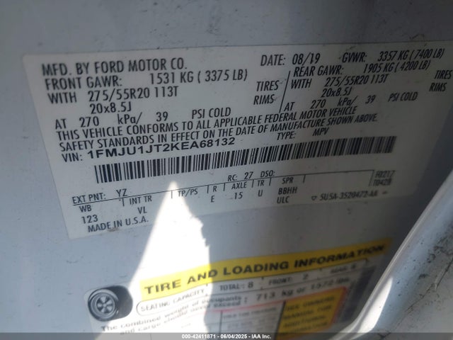1FMJU1JT2KEA68132 Ford 3.5l gtdi