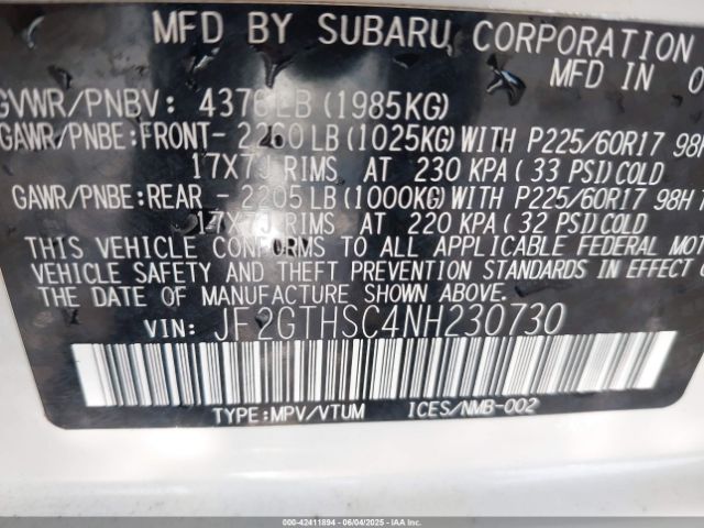 2022 SUBARU CROSSTREK JF2GTHSC4NH230730 Photo 8