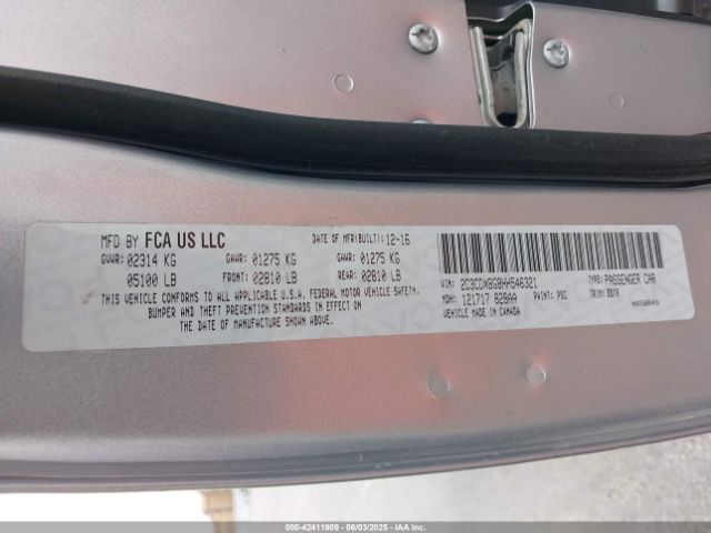 2C3CDXBG8HH546321 Dodge Charger Se Rwd