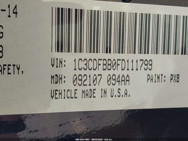1C3CDFBB0FD111799 Dodge DART SXT