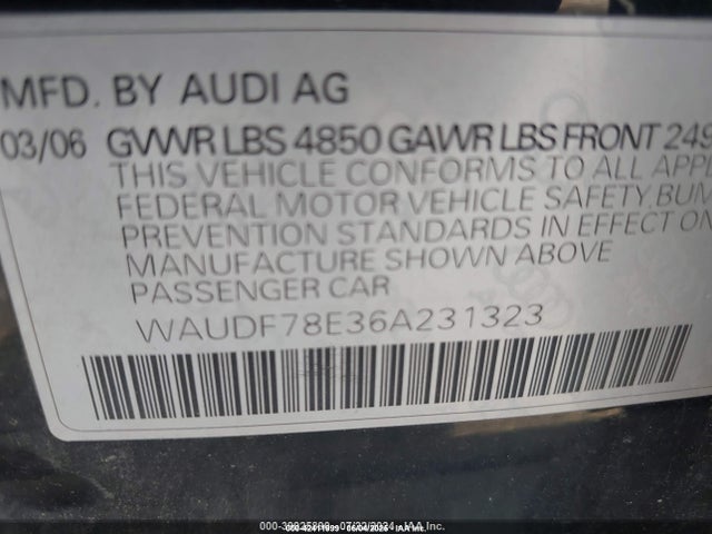 2006 AUDI A4 WAUDF78E36A231323 Photo 8