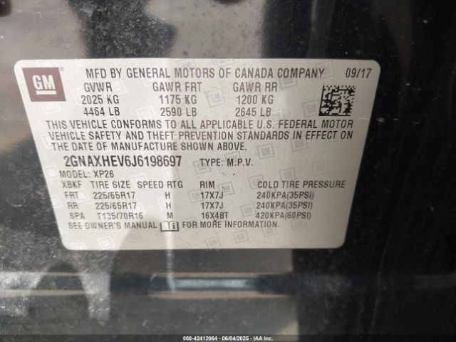 2018 CHEVROLET EQUINOX 2GNAXHEV6J6198697 Photo 8