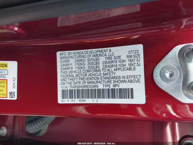 7FARS5H58RE003469 Honda Cr-v Hybrid Sport