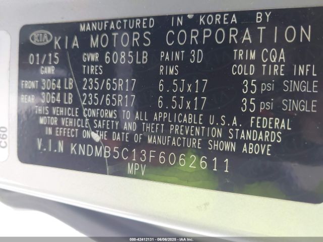 KNDMB5C13F6062611 KIA dohc gdi lambda ii