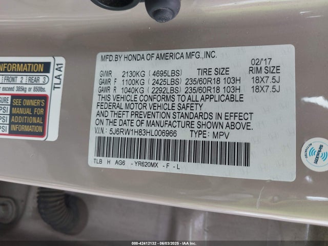 5J6RW1H83HL006966 Honda l15be