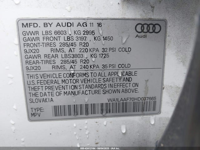 2017 AUDI Q7 WA1LAAF70HD037665 Photo 8