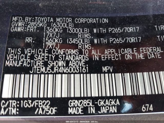 2022 TOYOTA 4RUNNER JTEMU5JR4N6003161 Photo 8