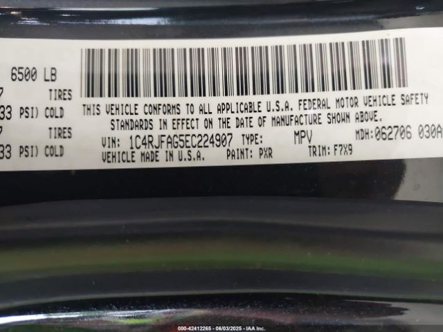 1C4RJFAG5EC224907 Jeep Grand Cherokee Laredo