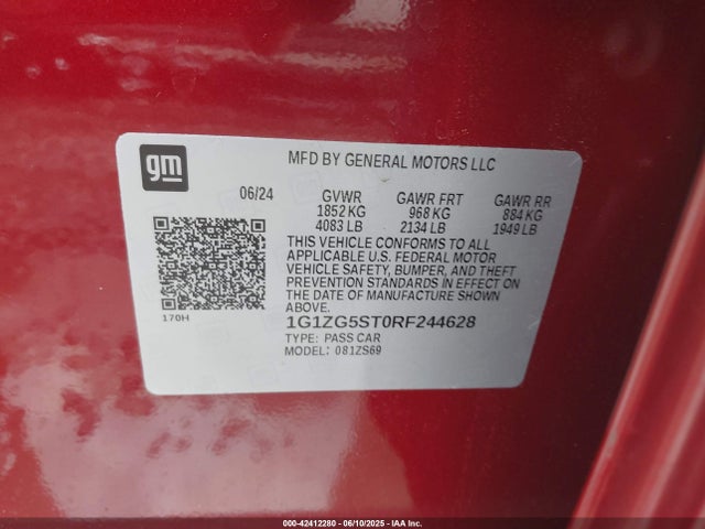 1G1ZG5ST0RF244628 Chevrolet lfv