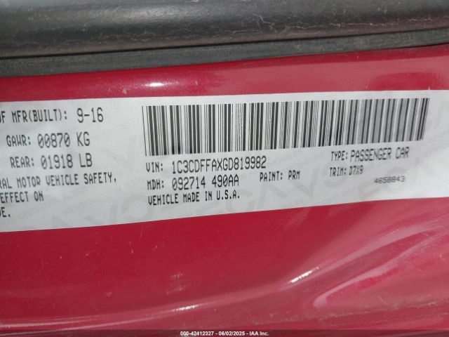 2016 DODGE DART 1C3CDFFAXGD819982 Photo 8