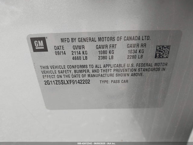 2G11Z5SLXF9142202 Chevrolet IMPALA LS