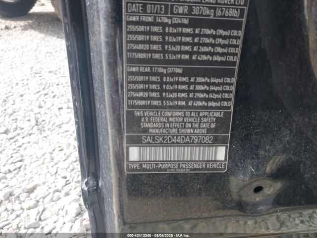 2013 LAND ROVER RANGE ROVER SPORT SALSK2D44DA797082 Photo 8