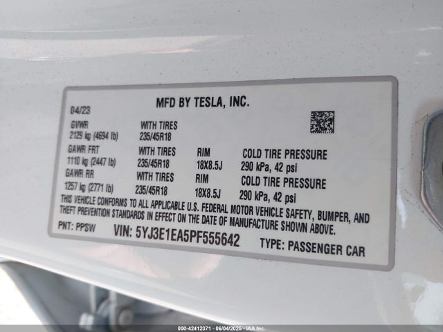 2023 TESLA MODEL 3 5YJ3E1EA5PF555642 Photo 8