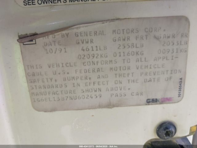 1992 CADILLAC ELDORADO 1G6EL13B7NU602459 Photo 8