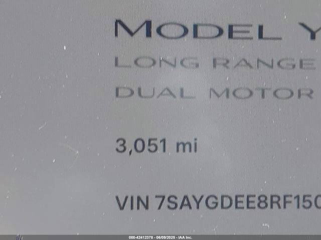 7SAYGDEE8RF150210 Tesla Model Y