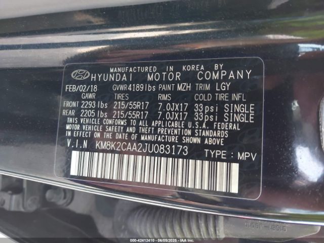 2018 HYUNDAI KONA KM8K2CAA2JU083173 Photo 8