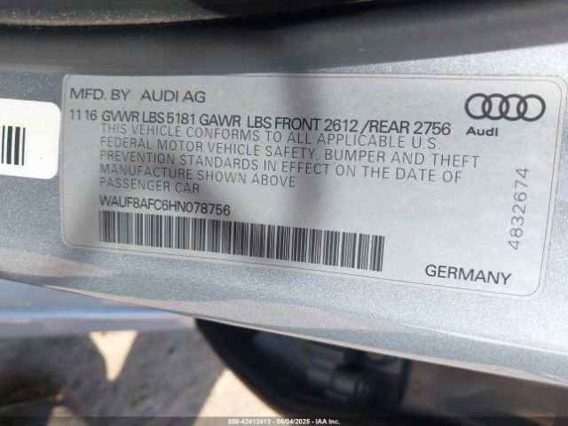 2017 AUDI A6 WAUF8AFC6HN078756 Photo 8