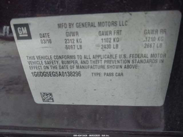 2010 CADILLAC CTS 1G6DG5EG5A0138296 Photo 8
