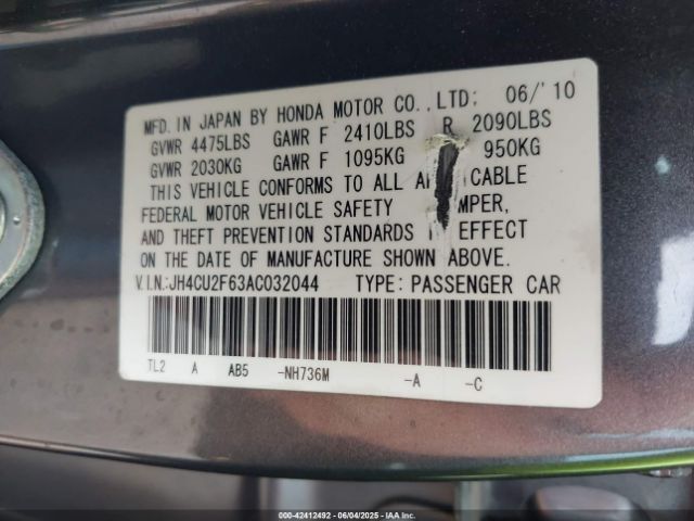 2010 ACURA TSX JH4CU2F63AC032044 Photo 8
