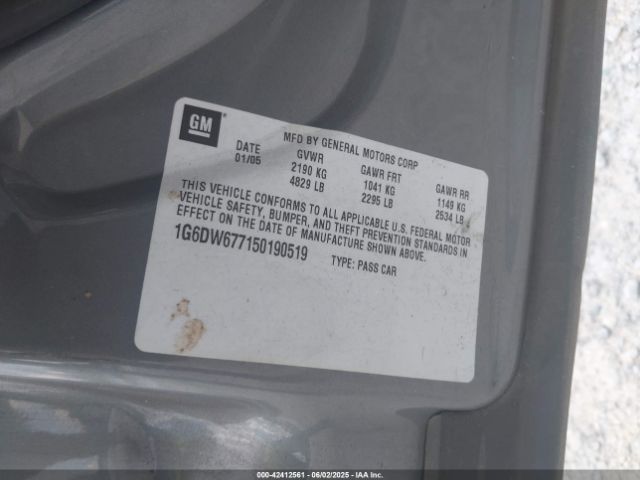 2005 CADILLAC STS 1G6DW677150190519 Photo 8