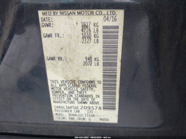 1N4AL3AP5GC209578 Nissan 2016