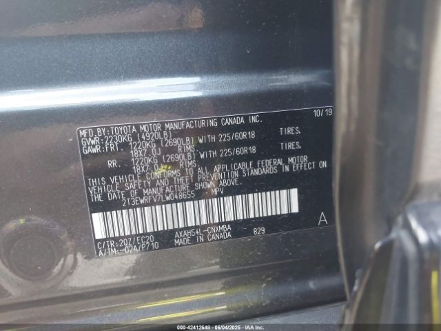 2020 TOYOTA RAV4 HYBRID 2T3EWRFV7LW048655 Photo 8