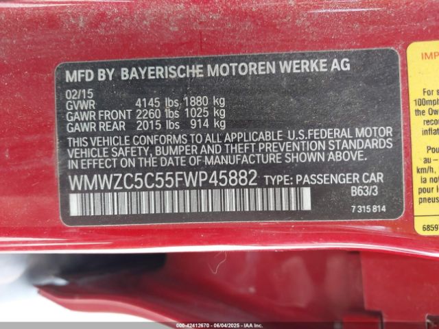 2015 MINI COUNTRYMAN WMWZC5C55FWP45882 Photo 8