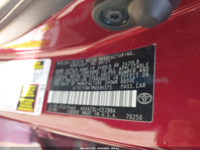 4T1C11AK1MU594575 Toyota a25a-fks