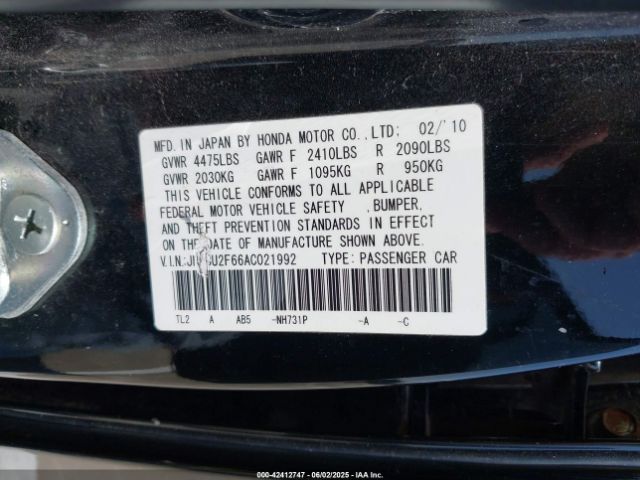 2010 ACURA TSX JH4CU2F66AC021992 Photo 8