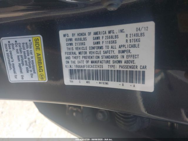2012 ACURA TL 19UUA8F56CA032435 Photo 8