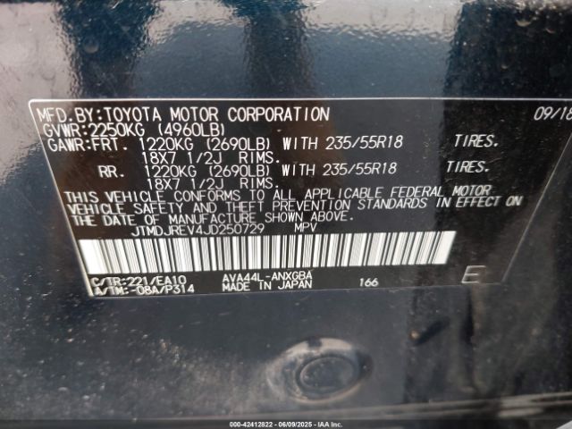2018 TOYOTA RAV4 HYBRID JTMDJREV4JD250729 Photo 8