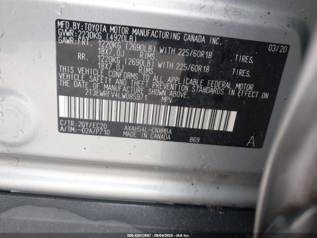 2T3EWRFV4LW085971 Toyota a25-fxz, 3nm+4nm