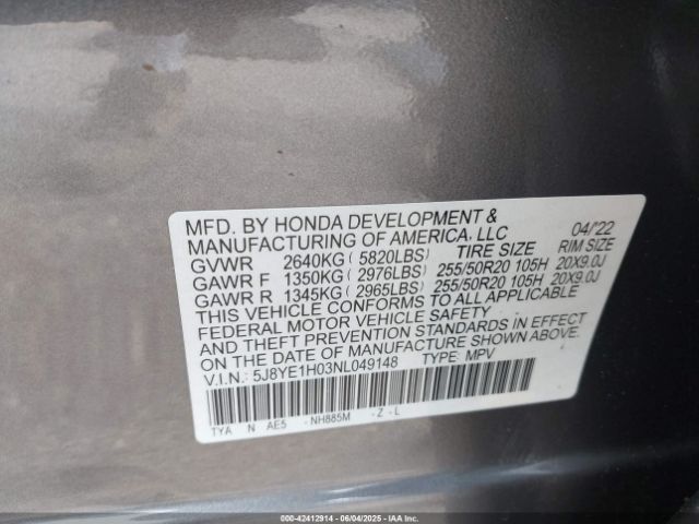 2022 ACURA MDX 5J8YE1H03NL049148 Photo 8