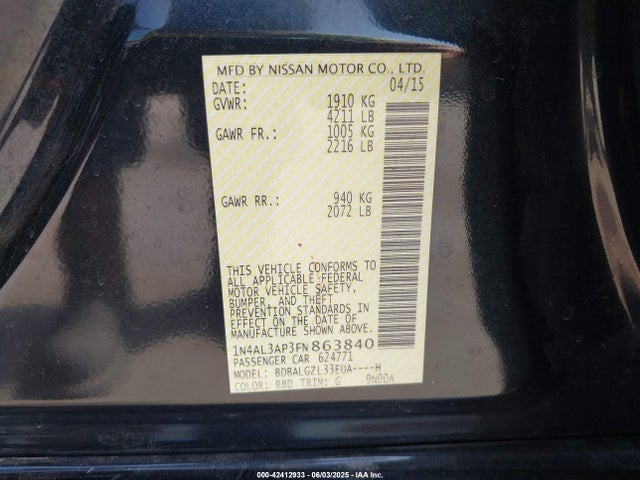 1N4AL3AP3FN863840 Nissan 2015