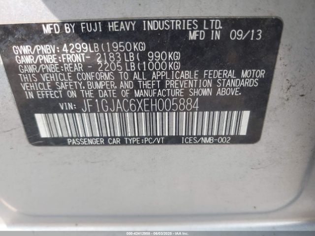 2014 SUBARU IMPREZA JF1GJAC6XEH005884 Photo 8