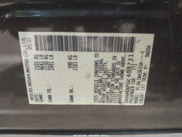 2016 NISSAN MAXIMA 1N4AA6AP5GC403731 Photo 8