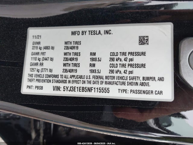 2022 TESLA MODEL 3 5YJ3E1EB5NF115555 Photo 8