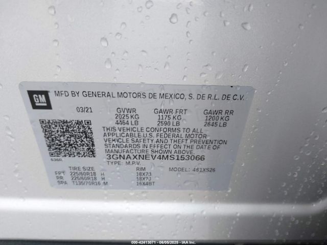 3GNAXNEV4MS153066 Chevrolet lyx
