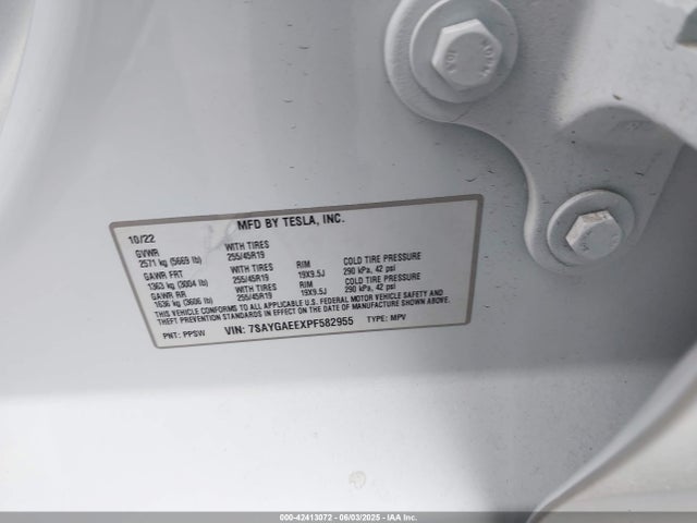 7SAYGAEEXPF582955 Tesla 2023