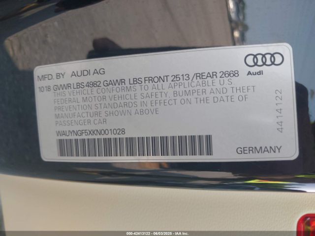 WAUYNGF5XKN001028 Audi 2019