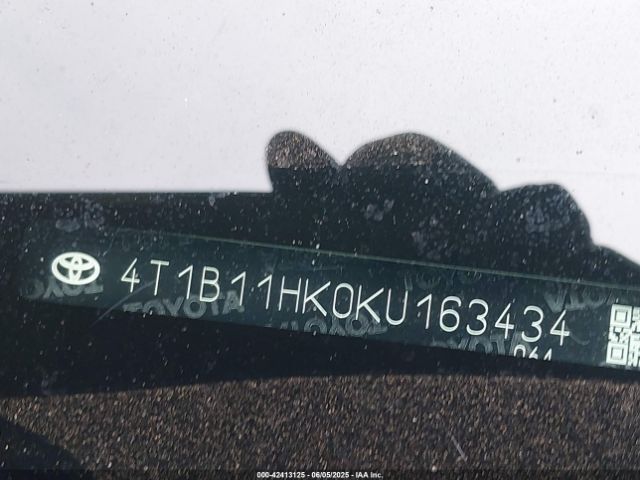 2019 TOYOTA CAMRY 4T1B11HK0KU163434 Photo 8