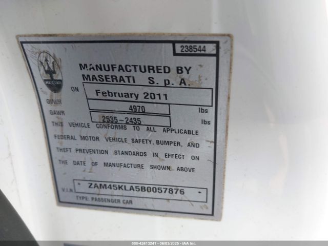 2011 MASERATI GRANTURISMO ZAM45KLA5B0057876 Photo 8